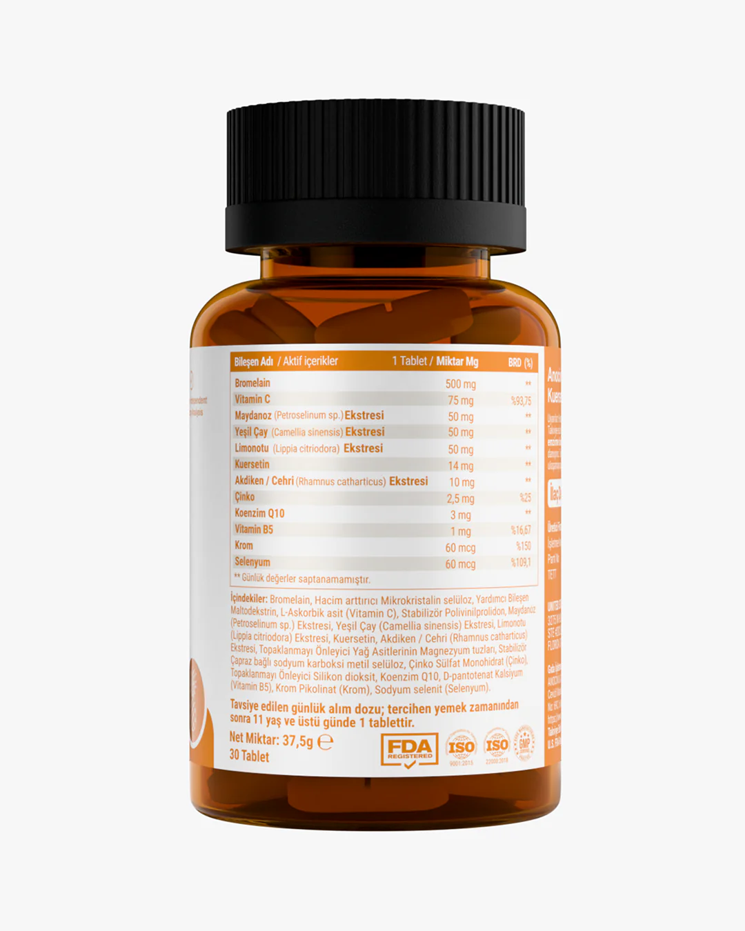 Bromelain + Quercetin, Çinko, C Vitamini, CoQ-10, B5 Vitamini - Image 4