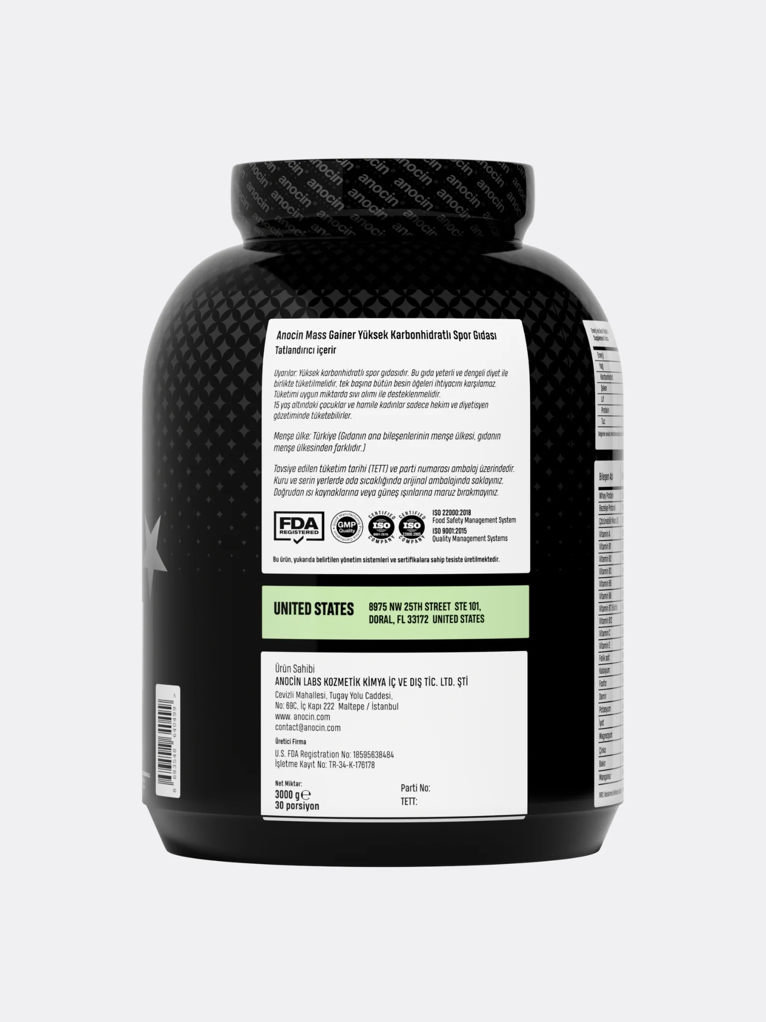 MASS-GAINER 89G Karbonhidrat 2G Protein - Çikolata Aromalı - Image 3