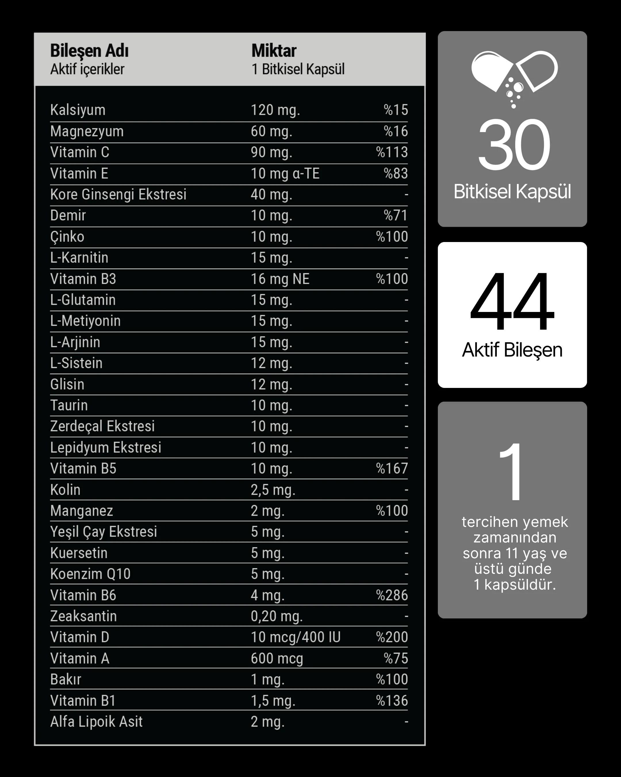 Men Multivitamin (Erkeklere Özel) Vitamin, Mineral, Bitkisel Komplex - Image 3